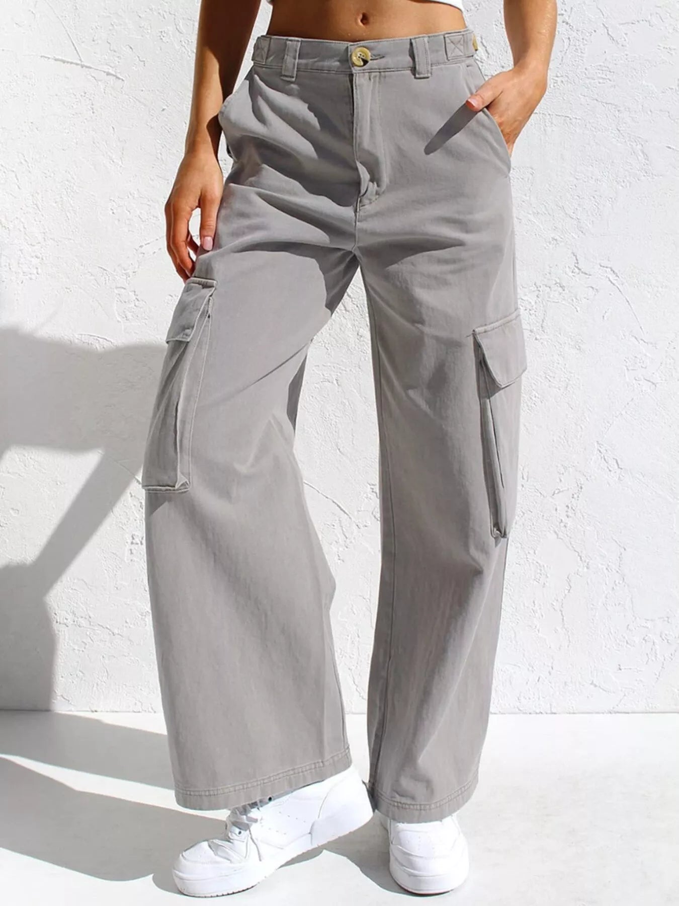 Hazel Blues® |  High-Waisted Wide Leg Cargo Jeans
