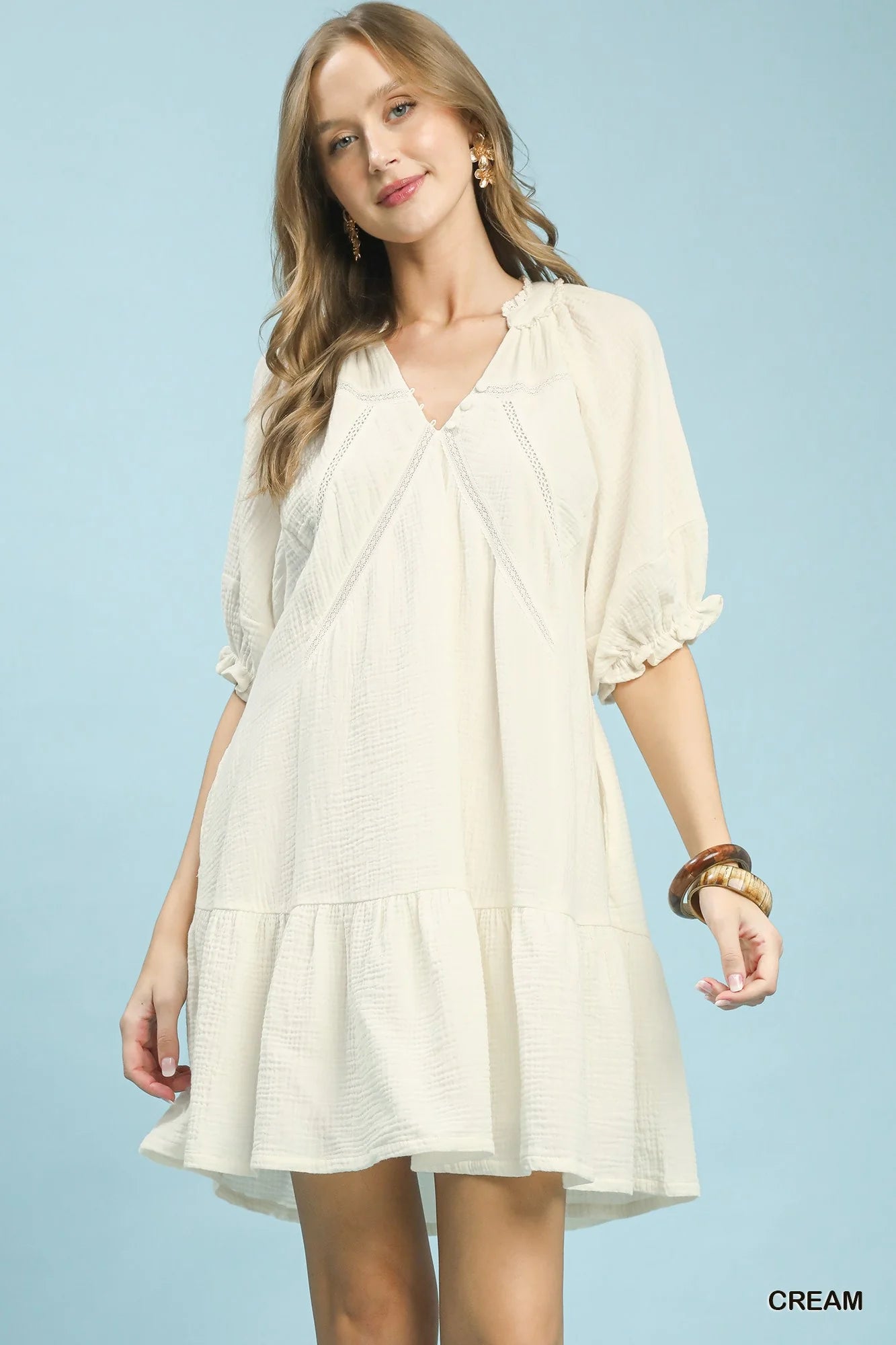 Hazel Blues® |  Umgee Cotton Gauze Mini Dress