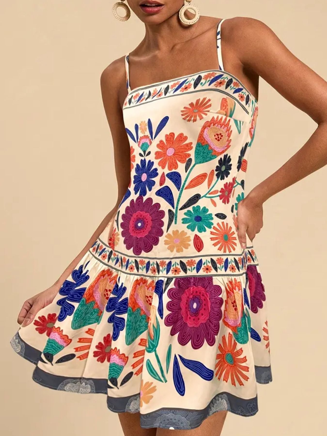 Hazel Blues® |  Floral Print Sleeveless Mini Dress
