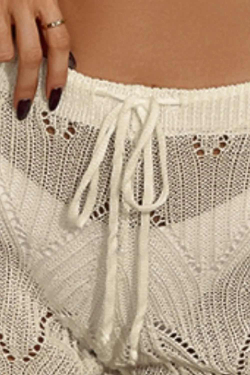 Hazel Blues® | Drawstring Cutout Swim Shorts