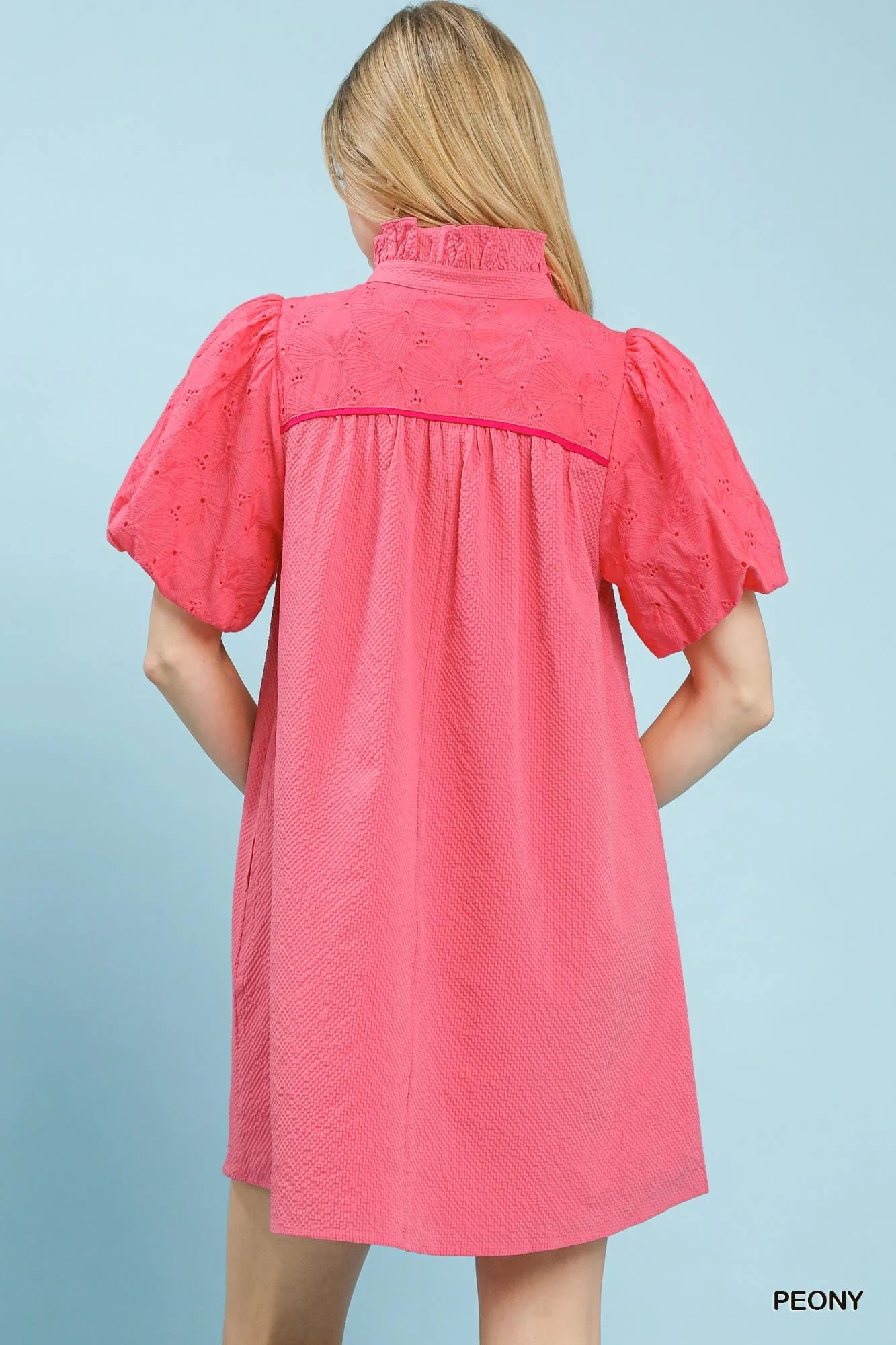 Hazel Blues® |  Umgee Puff Sleeve Textured Babydoll Dress