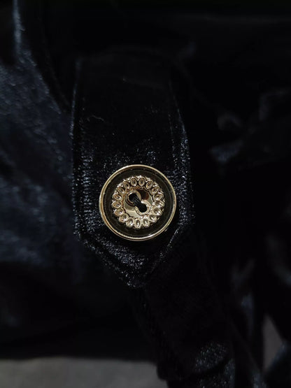 Hazel Blues® |  Velvet Button-Down Midi Dress