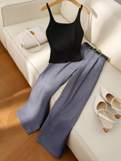 Hazel Blues® |  Sleeveless Top and Wide-Leg Pants Set