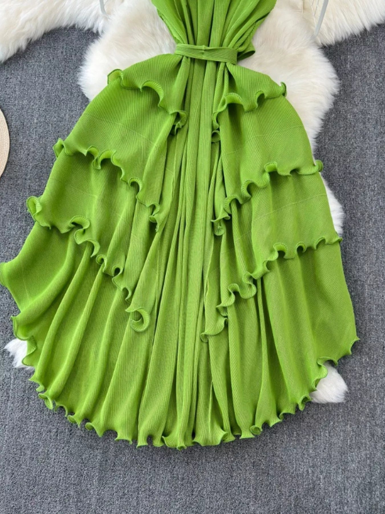 Hazel Blues® |  Ruffled Tiered Sleeveless Midi Dress
