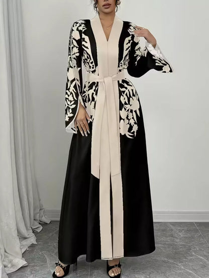 Hazel Blues® |  Printed Tie Waist Maxi Dress