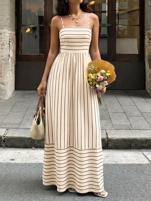 Hazel Blues® |  Striped Print Spaghetti Strap Maxi Dress