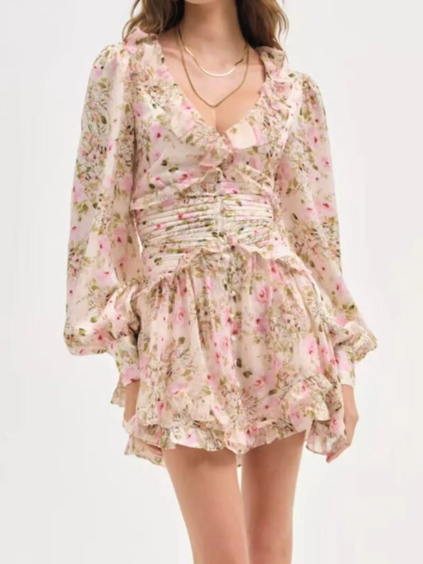 Hazel Blues® |  Floral Print Ruffle Mini Dress