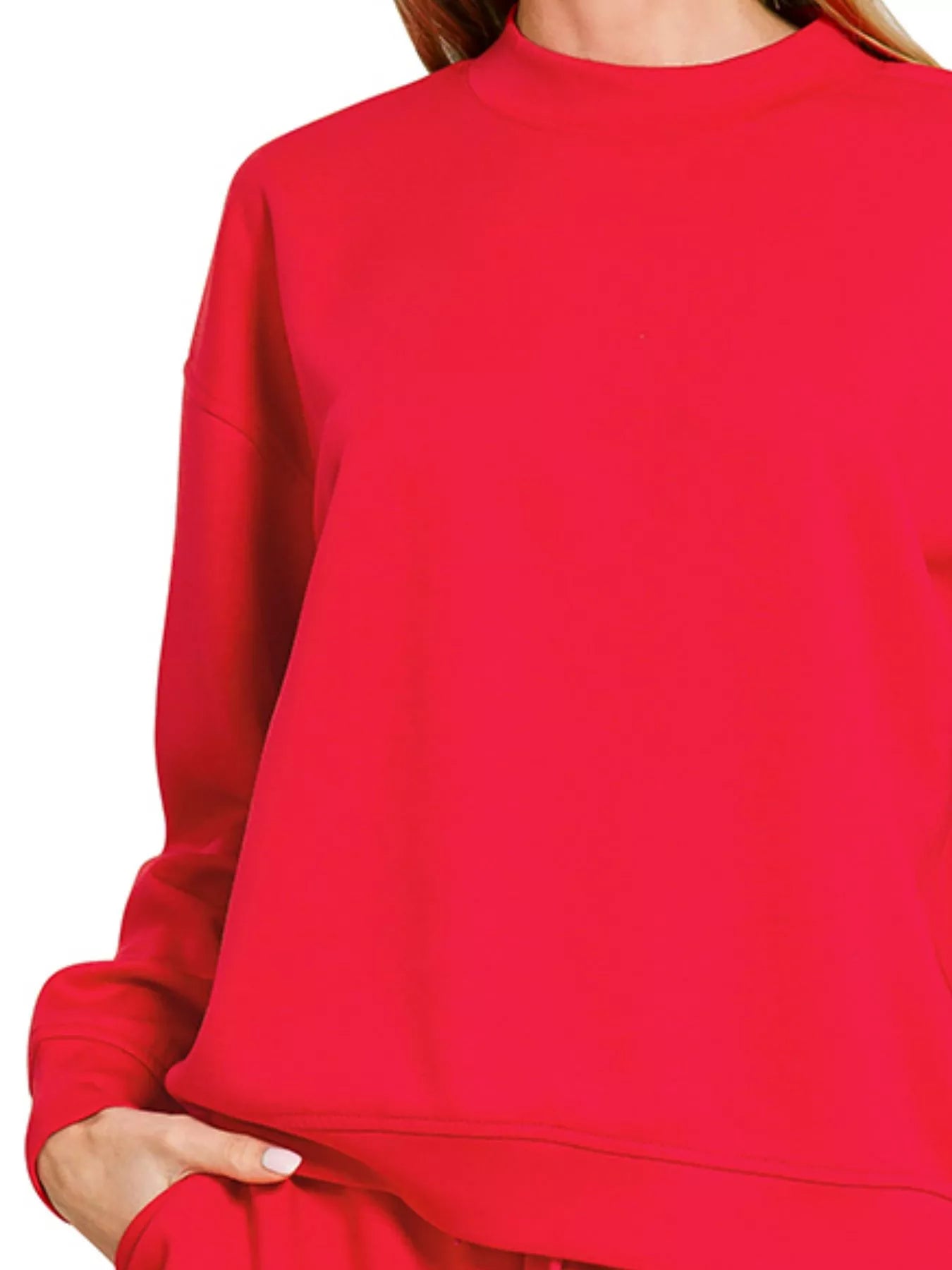 Hazel Blues® |  Zenana Scuba Long Sleeve Sweatshirt and Shorts Set