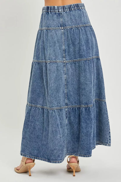 Hazel Blues® |  RISEN High Rise Ruffle Long Skirts