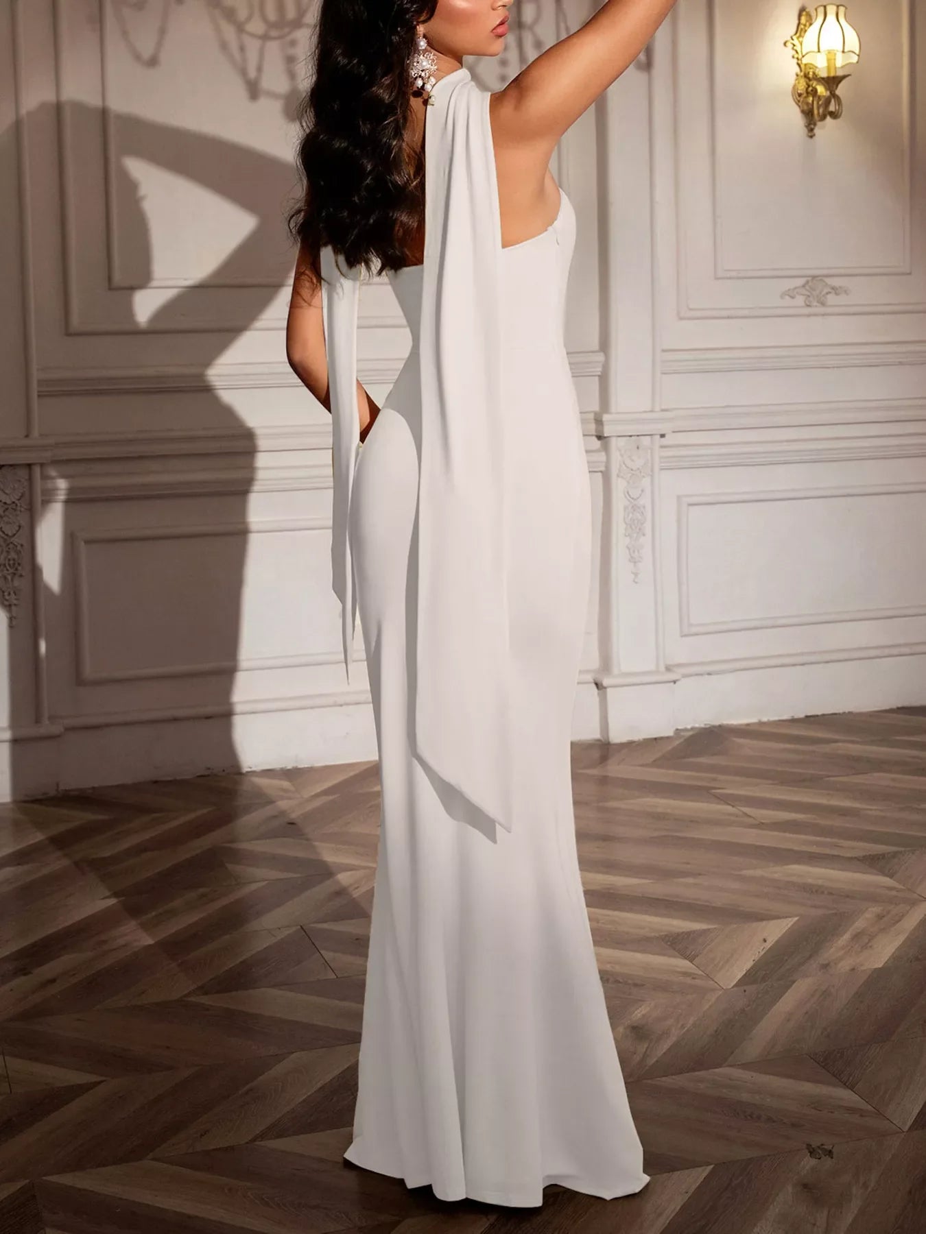 Hazel Blues® |  Tube Mermaid Maxi Dress with Scarf Detail