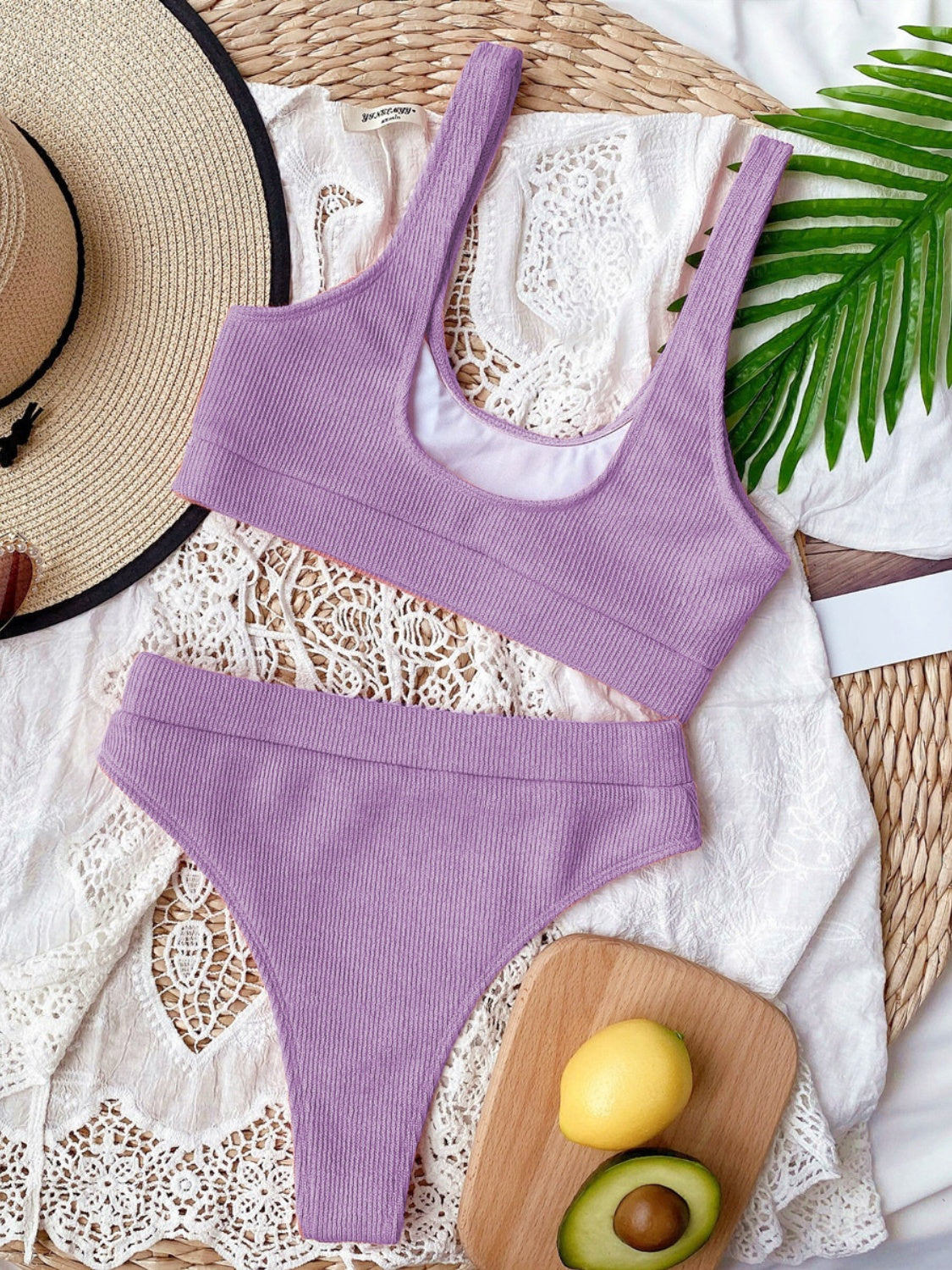 Hazel Blues® | Scoop Neck Wide Strap Two-Piece Swim Set