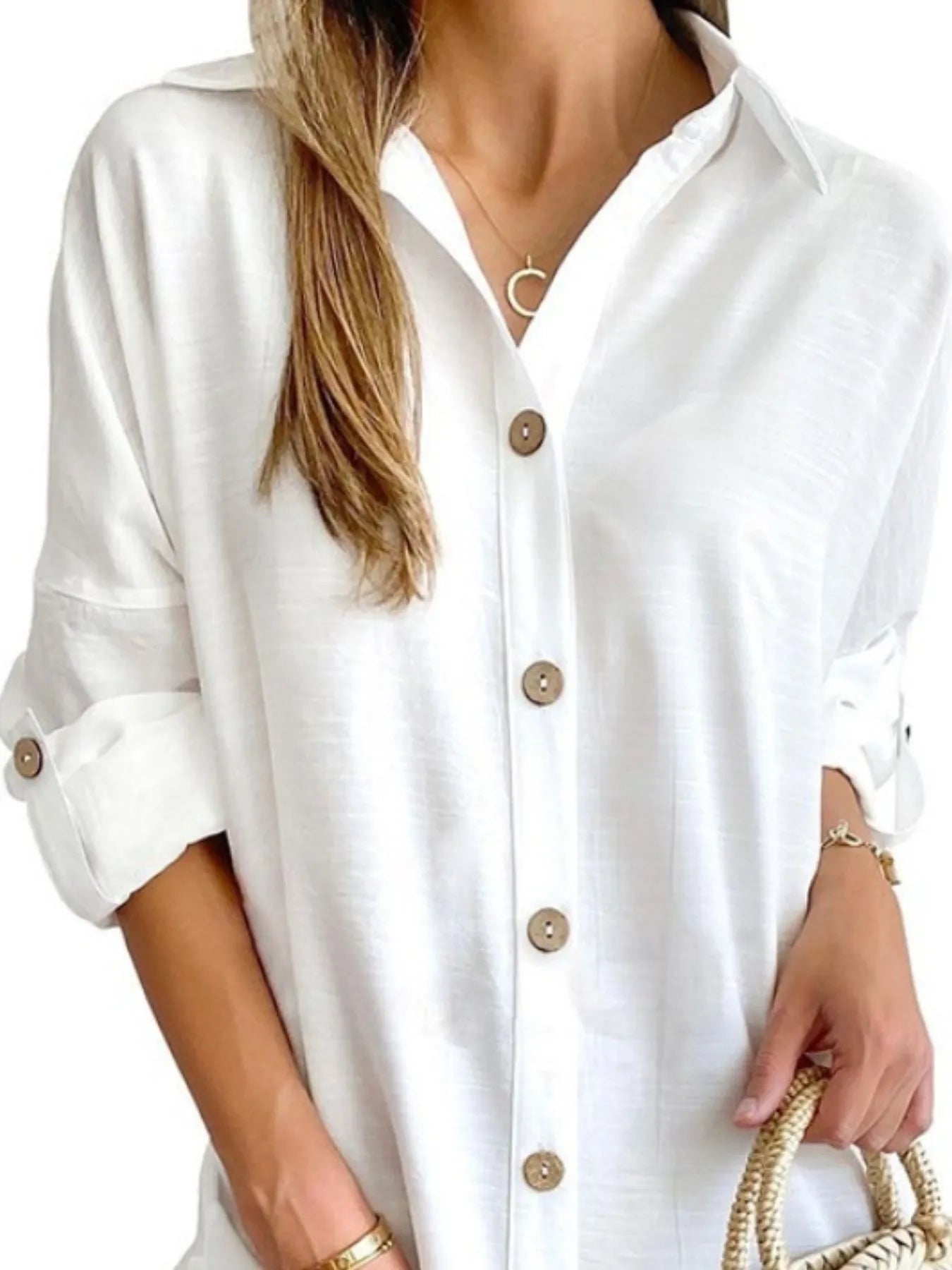 Hazel Blues® |  Button Down Long Sleeve Shirt Dress