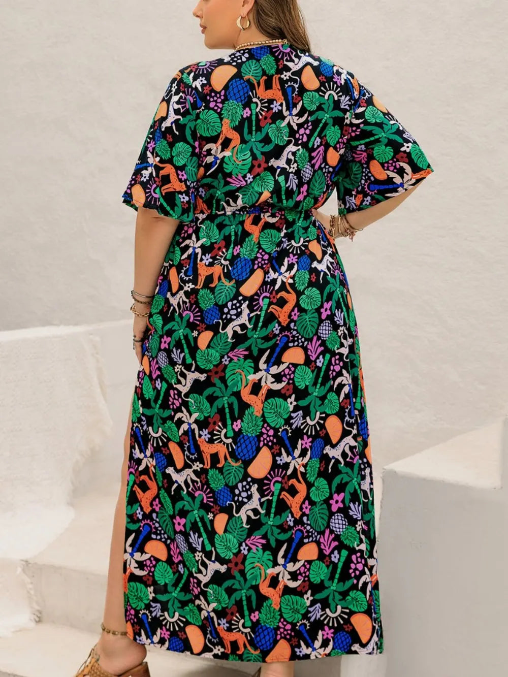 Hazel Blues® | Printed Maxi Split Dress