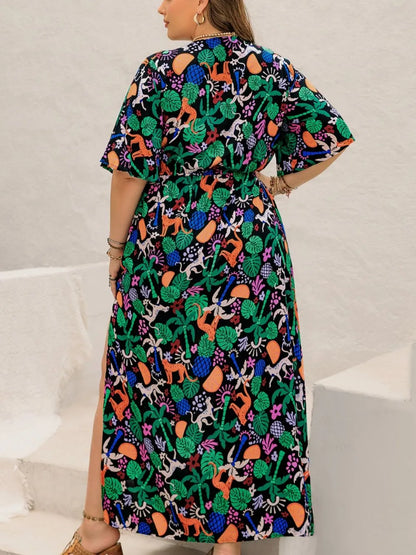 Hazel Blues® | Printed Maxi Split Dress
