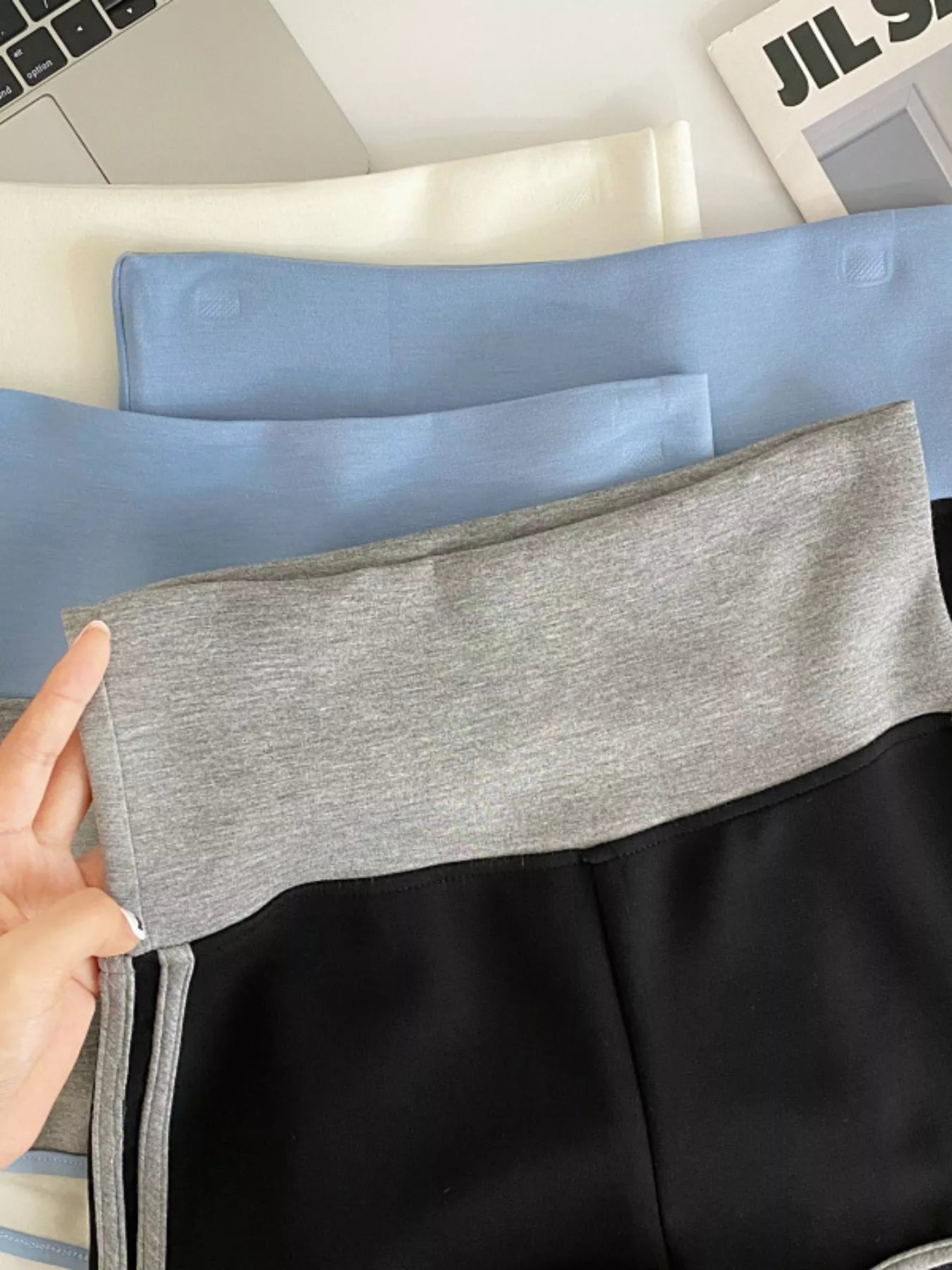 Hazel Blues® |  High Waist Contrast Trim Shorts
