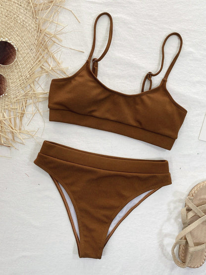 Hazel Blues® | Scoop Neck Spaghetti Strap Two-Piece Swim Set