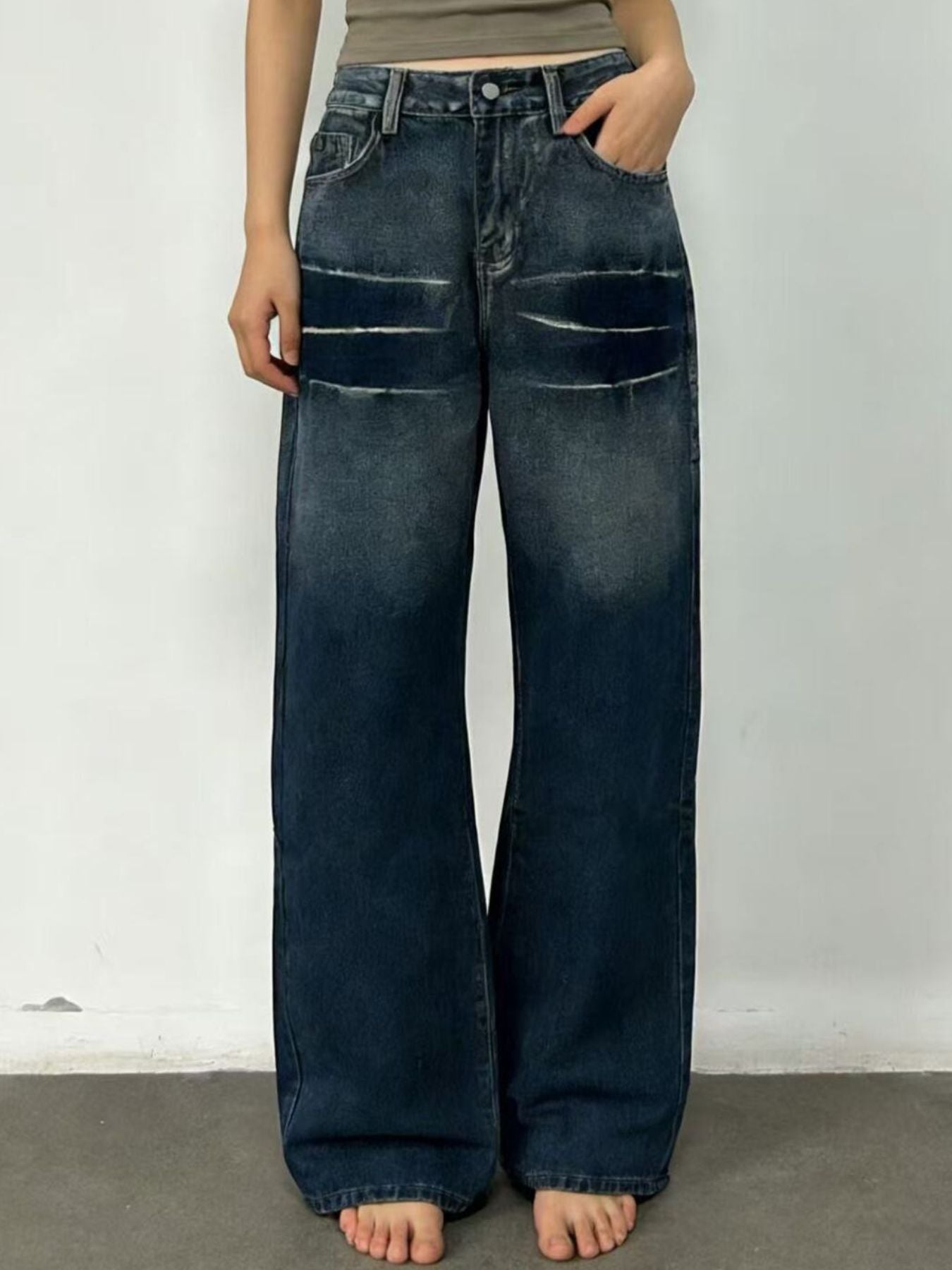 Hazel Blues® |  Washed Wide Leg Jeans