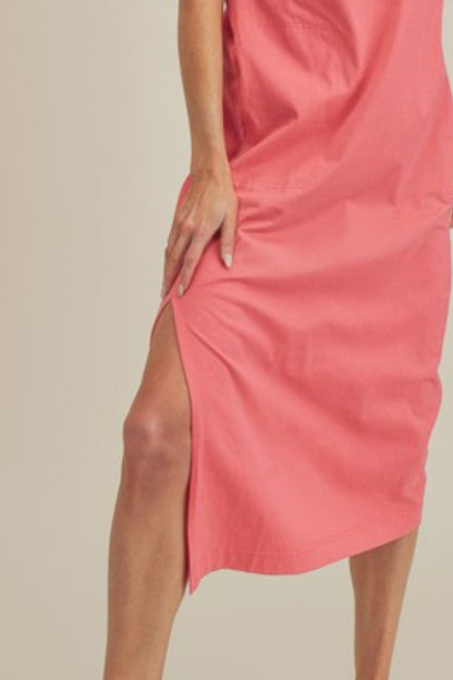 Hazel Blues® |  Aemi + Co Side Slit Round Neck Sleeveless Midi Dress