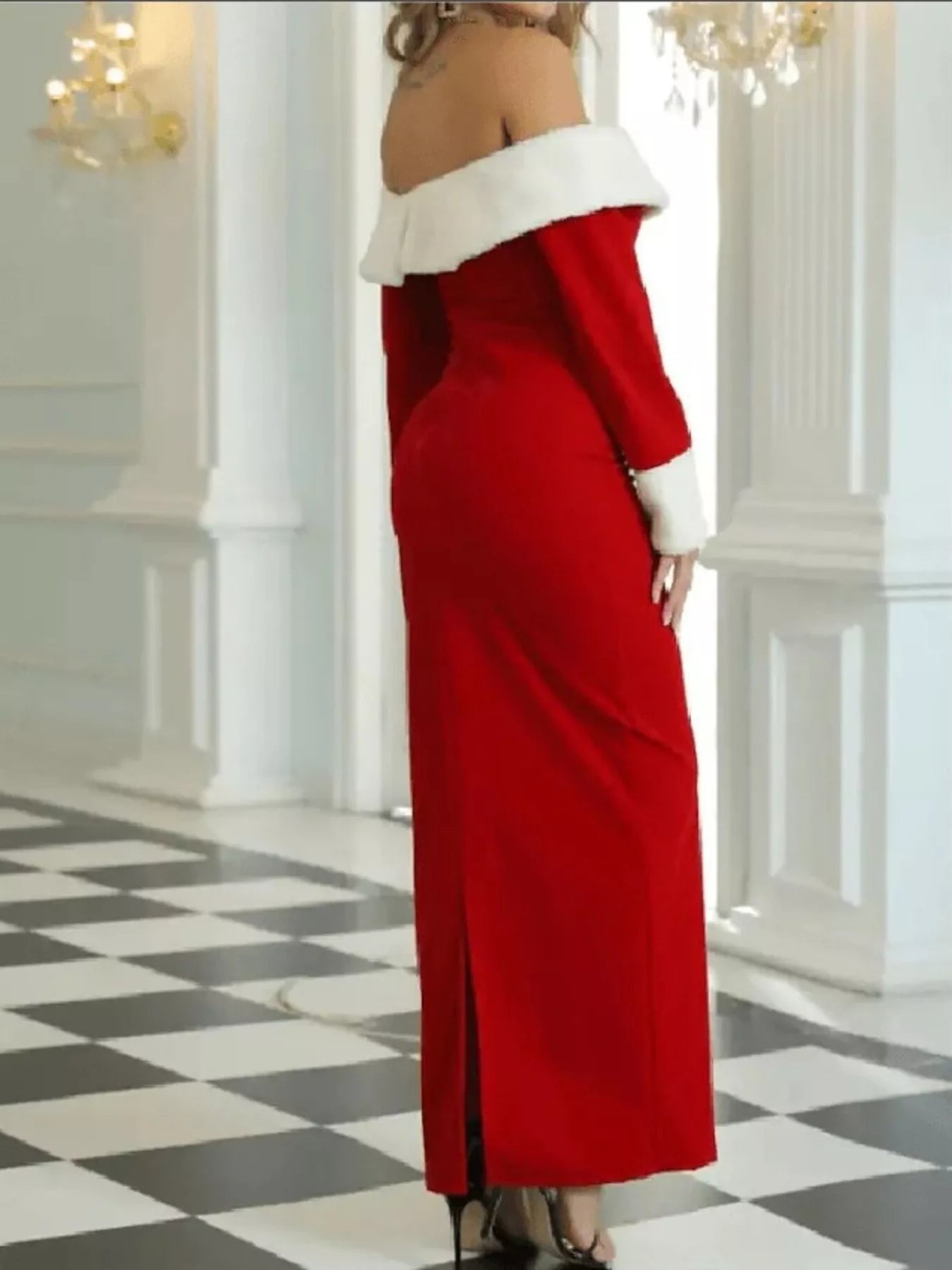 Hazel Blues® |  Off-Shoulder Long Sleeve Christmas Maxi Dress