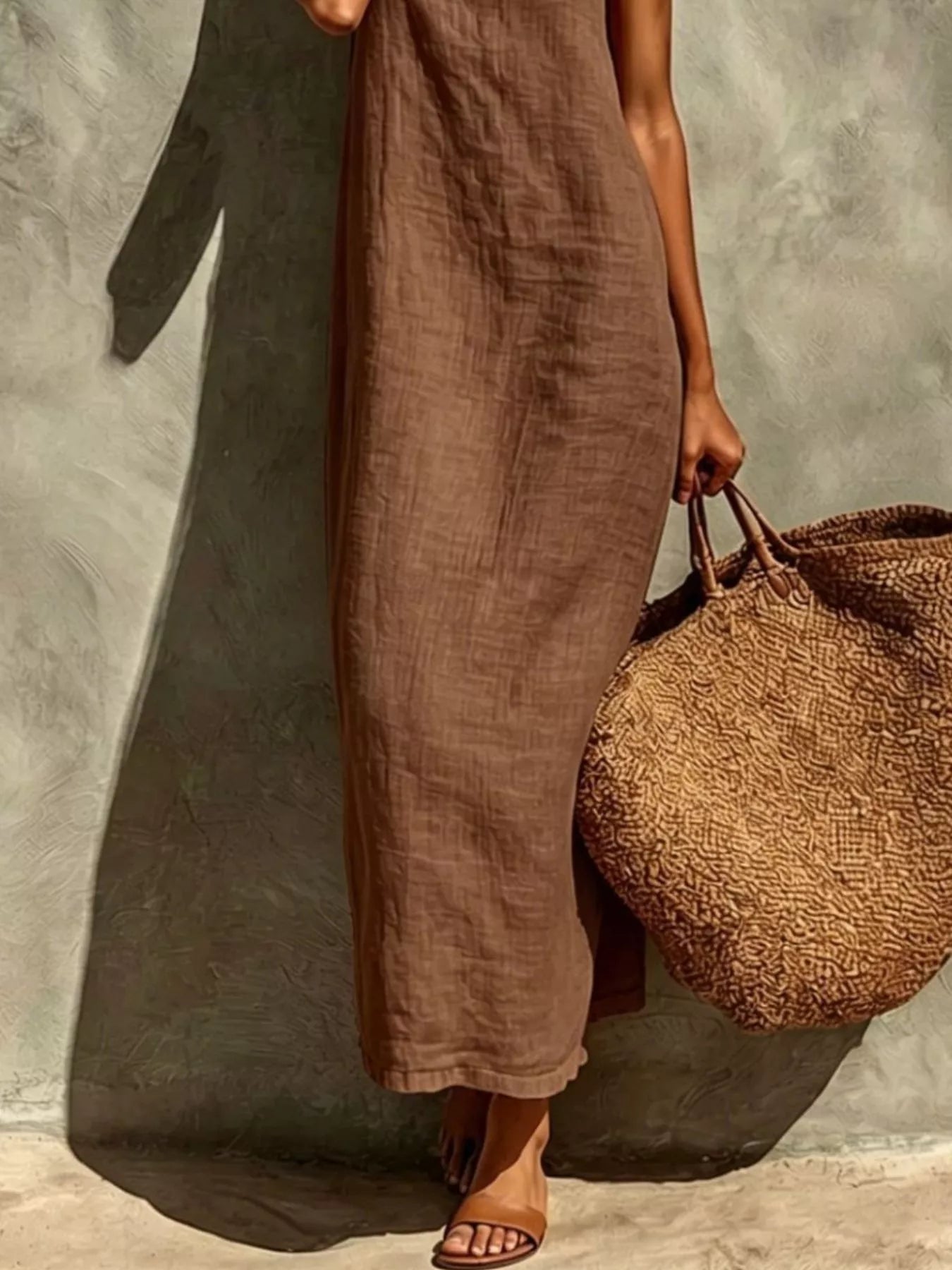 Hazel Blues® |  Sleeveless Linen Casual Maxi Dress