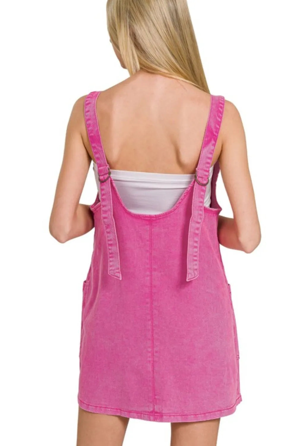 Hazel Blues® |  Zenana Washed Adjustable Strap Denim Overall Dress