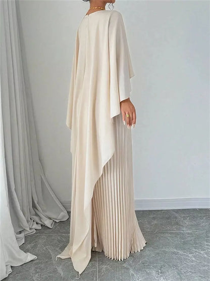Hazel Blues® |  Cape Pleated Maxi Dress