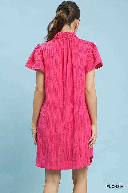 Hazel Blues® |  Umgee Flutter Sleeve V-Neck Shift Dress