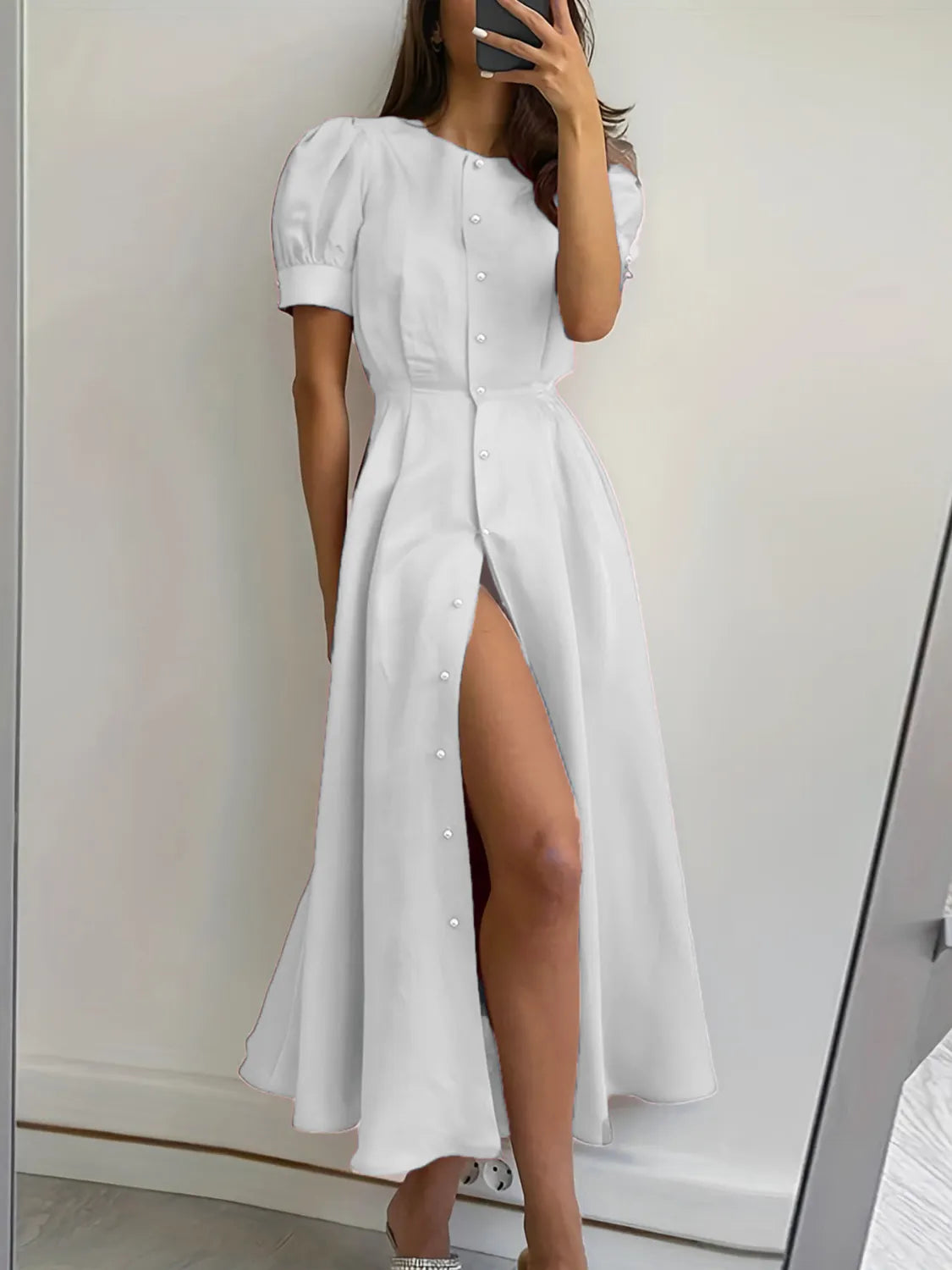 Hazel Blues® |  Button Down Short Sleeve Dress