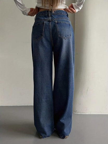 Hazel Blues® |  Wide Leg Vintage Wash Jeans