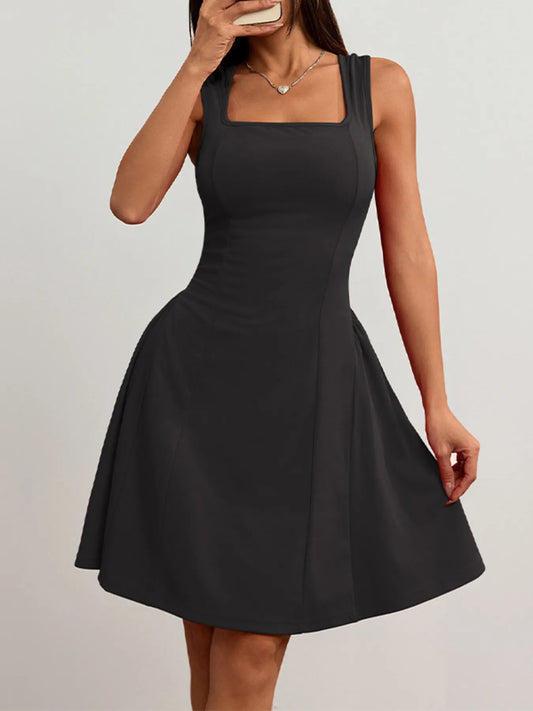Hazel Blues® |  Square Neck Sleeveless Mini Dress