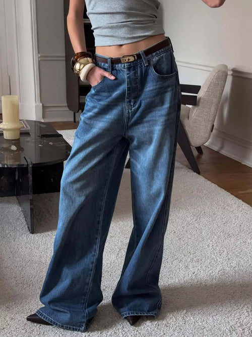 Hazel Blues® |  Wide Leg Relaxed Fit Jeans