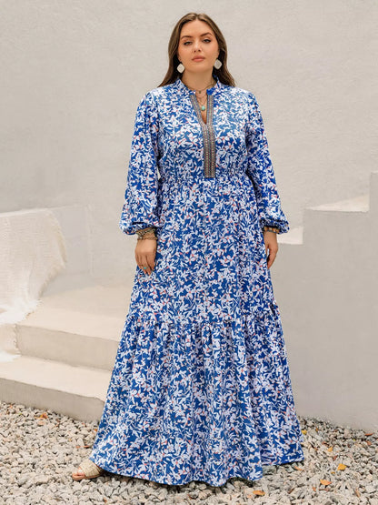 Hazel Blues® | Floral Print Bohemian Maxi Dress