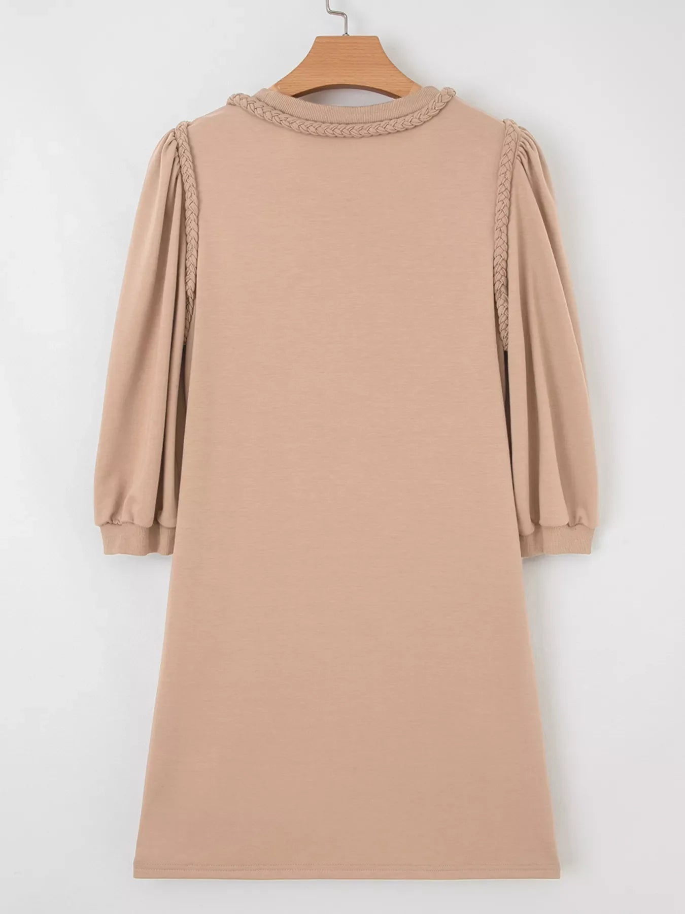 Hazel Blues® |  Braided Trim Puff Sleeve Dress