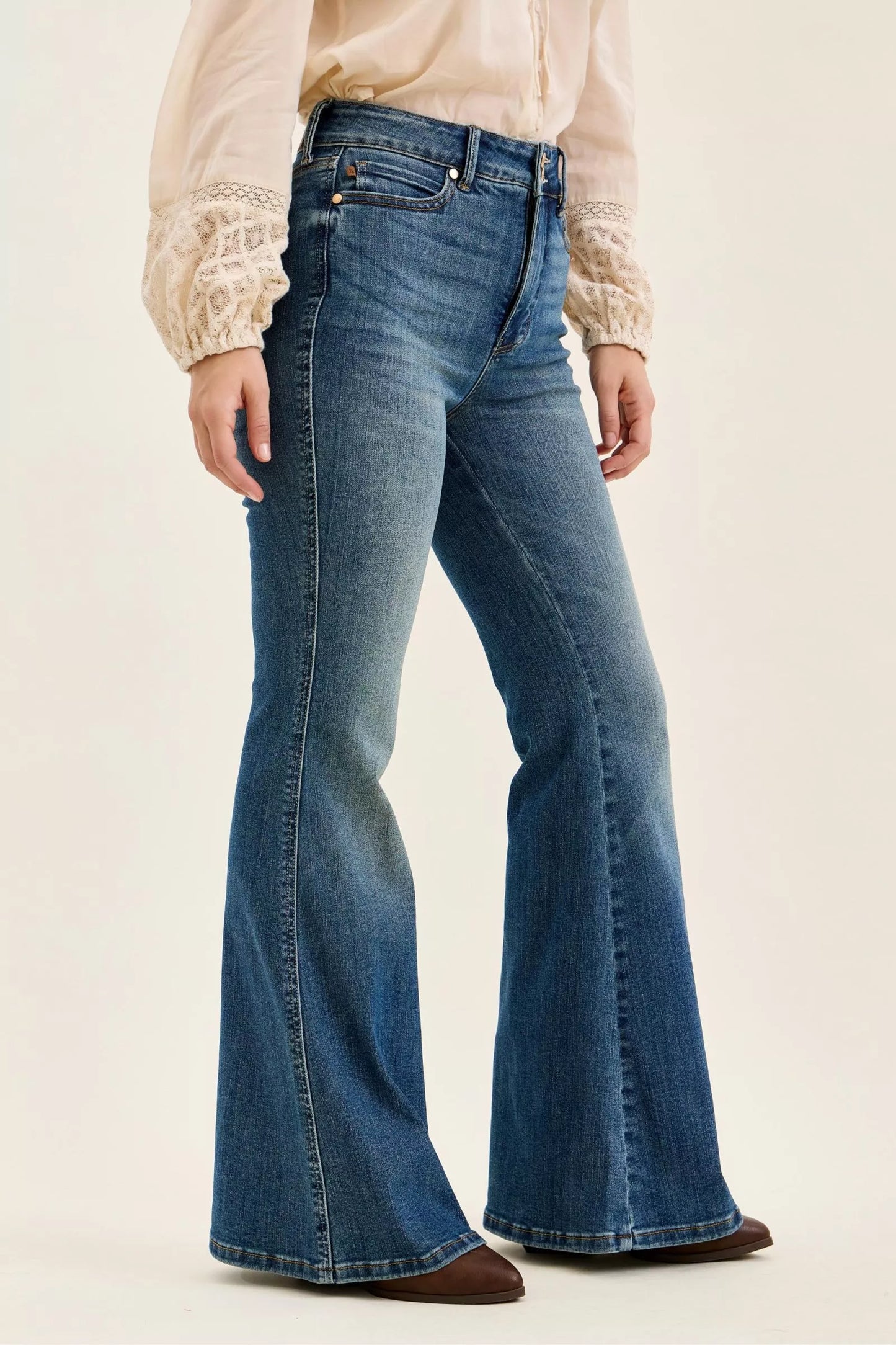 Hazel Blues® |  Judy Blue High Waist Double Button Tummy Control Flare Jeans