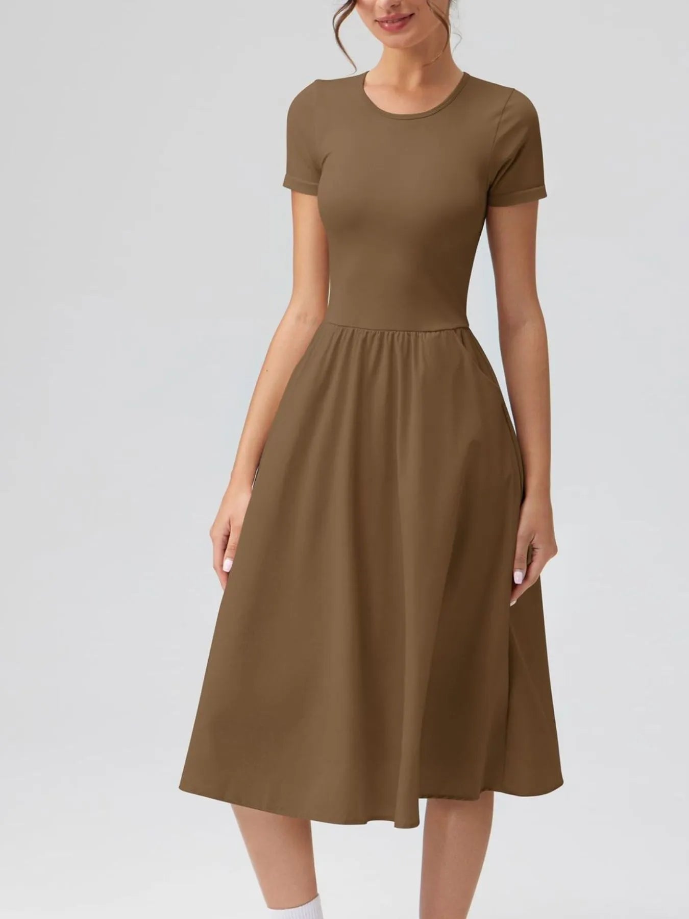 Hazel Blues® |  Round Neck Short Sleeve Dress