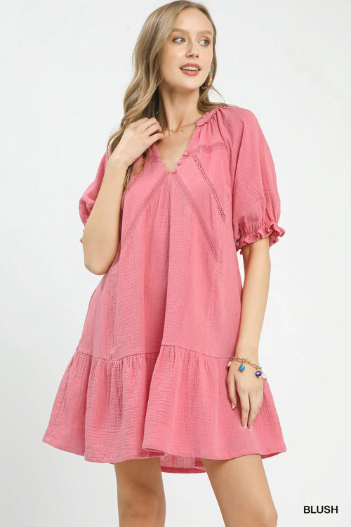 Hazel Blues® |  Umgee Cotton Gauze Mini Dress