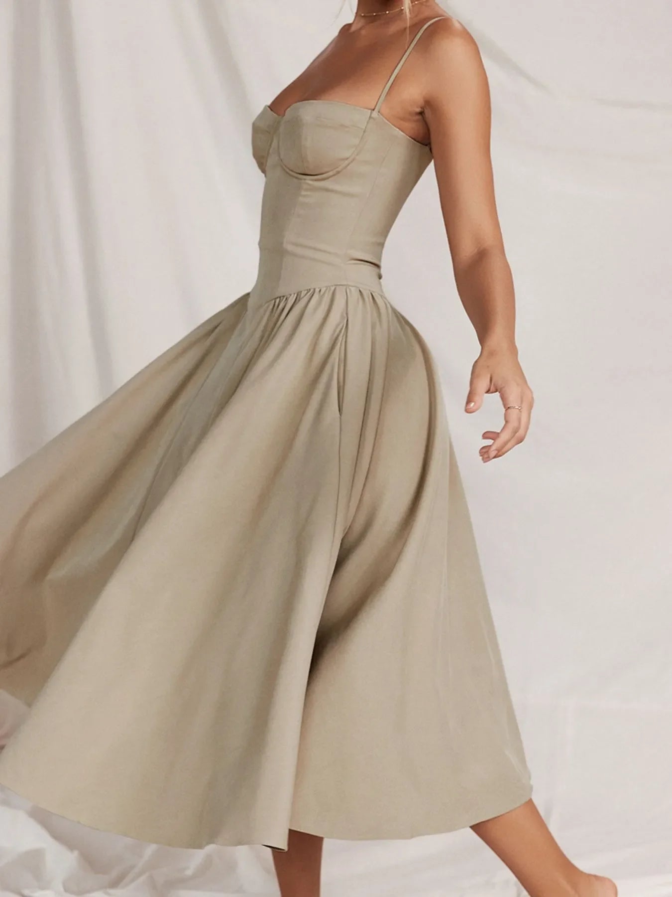 Hazel Blues® |  Ruched Sweetheart Neck Cami Dress