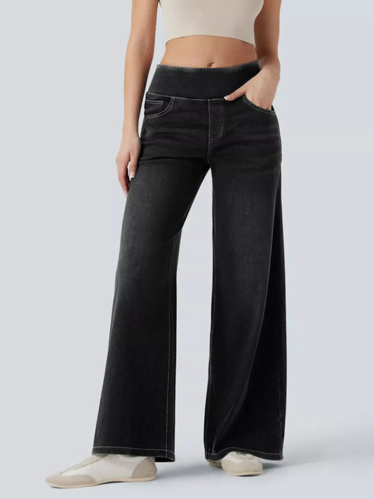 Hazel Blues® |  High-Waisted Wide Leg Jeans