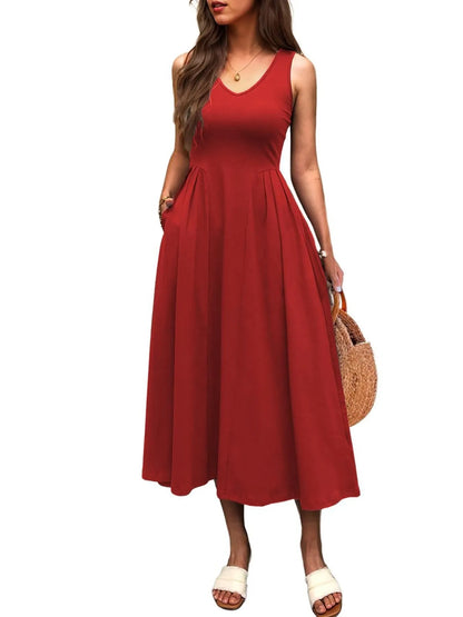 Hazel Blues® |  V-Neck Midi Tank Dress
