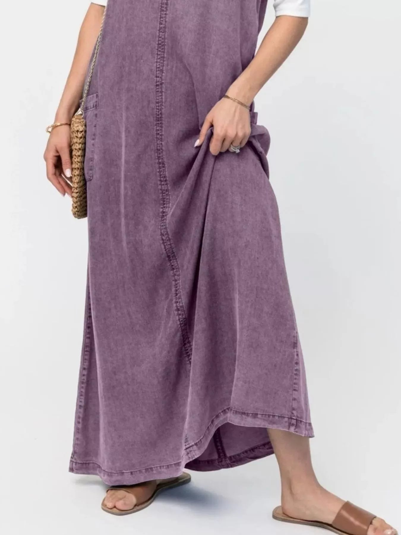 Hazel Blues® |  Casual Washed Denim Cami Maxi Dress