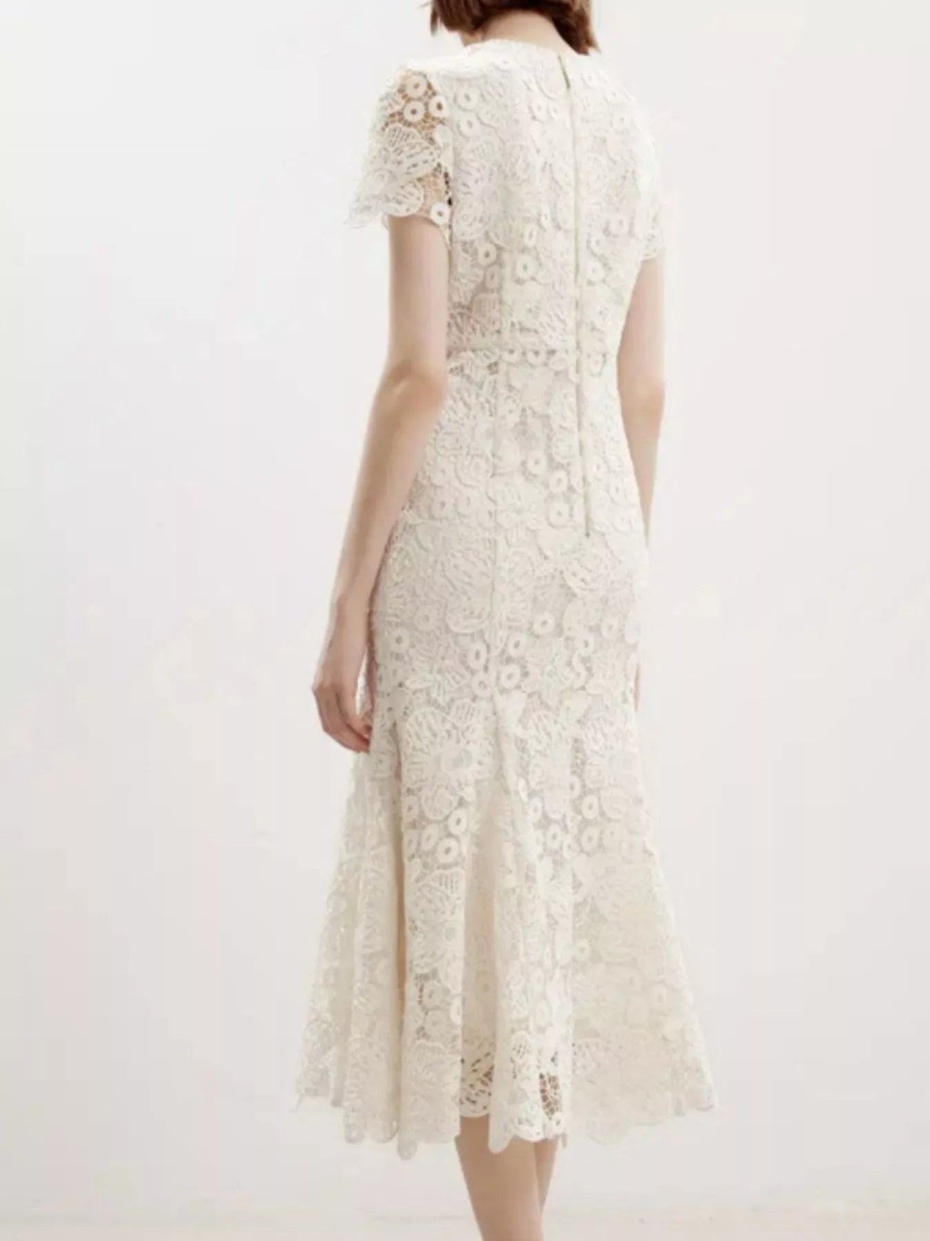Hazel Blues® |  Lace Short Sleeve Mermaid Dress