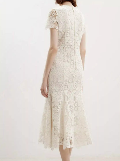 Hazel Blues® |  Lace Short Sleeve Mermaid Dress
