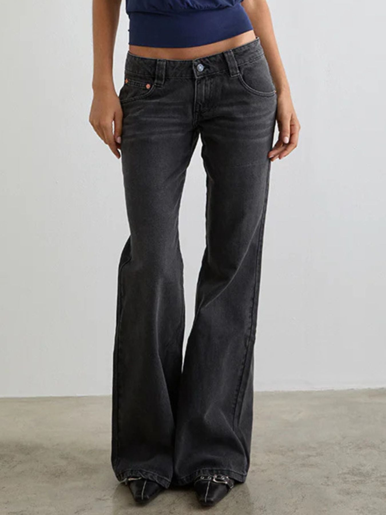 Hazel Blues® |  Low Rise Flare Leg Jeans