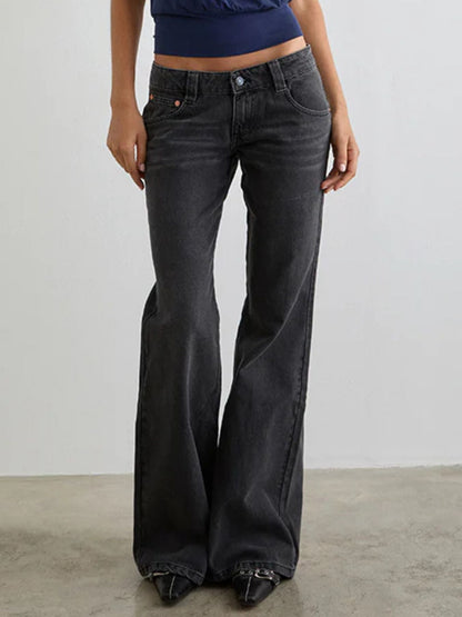 Hazel Blues® |  Low Rise Flare Leg Jeans