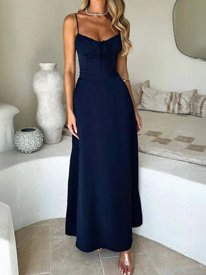 Hazel Blues® |  Lace-Up Solid Cami Dress