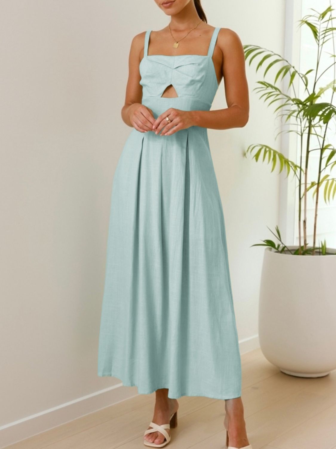 Hazel Blues® |  Devine Cutout Square Neck Cami Dress