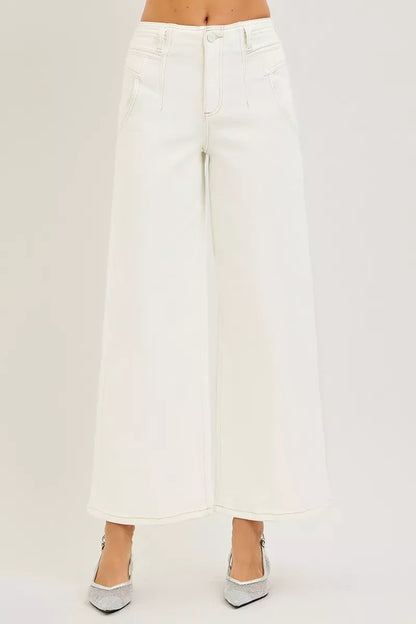 Hazel Blues® |  RISEN High Rise Ankle Wide Pants