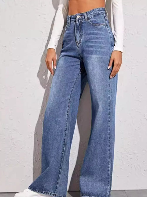 Hazel Blues® |  High-Waisted Wide Leg Jeans