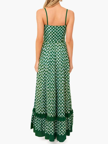 Hazel Blues® |  Checkered Spaghetti Strap Maxi Dress