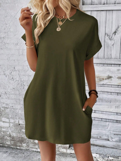 Hazel Blues® |  Short Sleeve Mini Tee Dress with Pockets